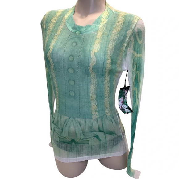 Alchemic Size S/M Vintage Blue Burnout Tee. New with Tag. - Picture 1 of 3